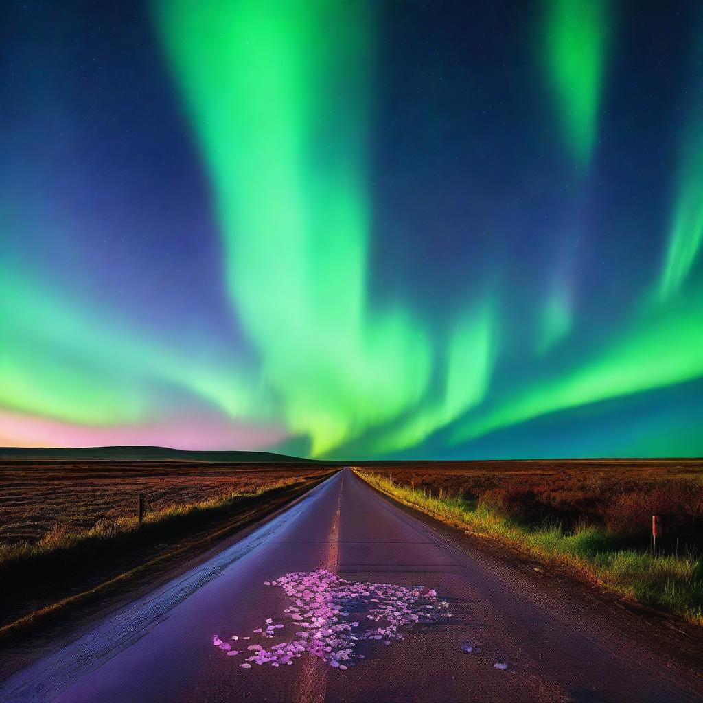 A captivating image of calendar days falling onto a deserted road like petals