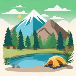 Create an image of a beautiful camping day