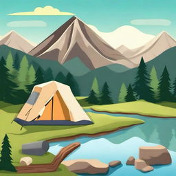 Create an image of a beautiful camping day