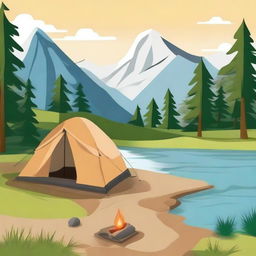 Create an image of a beautiful camping day