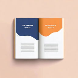 Create a book cover design that is split in half, with a clear line in the middle dividing the two halves.