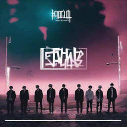 Create an image for a new Stray Kids album titled 'Broken World'