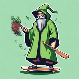 Generate an image for a T-shirt design featuring a bearded wizard