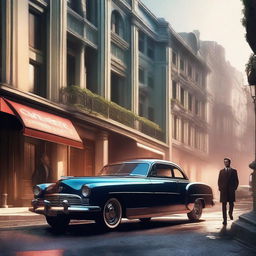 Create a cinematic illustration, capturing the essence of a dramatic scene as if it's a still from a movie