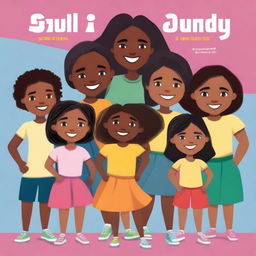 Create a realistic image of young girls of various races and colours standing together, all smiling