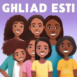 Create a realistic image of young girls of various races and colours standing together, all smiling