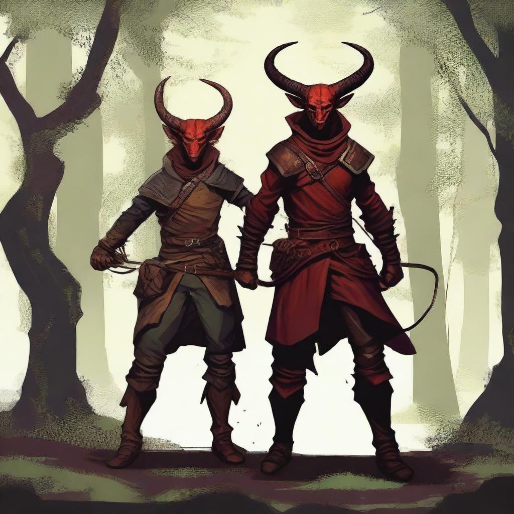 Generate an image of a Tiefling ranger