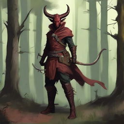 Generate an image of a Tiefling ranger