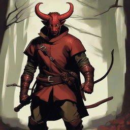 Generate an image of a Tiefling ranger