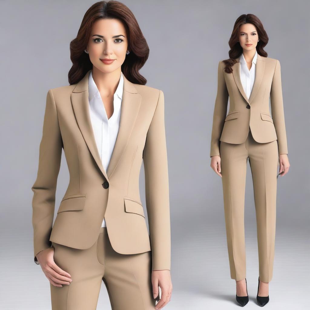 Create an image of a stylish and sophisticated business suit that exudes a sense of allure and professionalism