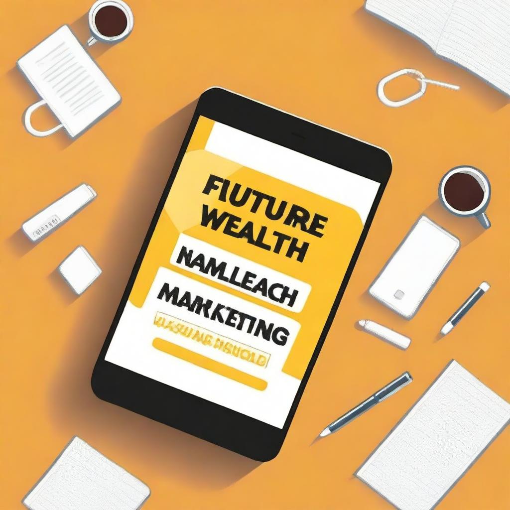 Create a book cover for an ebook named 'Future Wealth: Mastering the Future of Marketing'