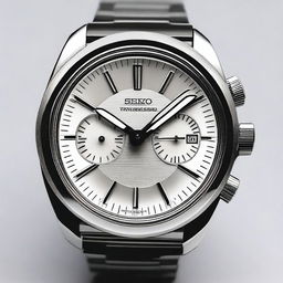 Generate an image of a Seiko watch case with an NH35 movement and a classic, elegant dial