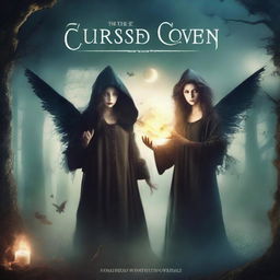 Create a book cover titled 'The Cursed Coven'