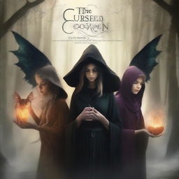 Create a book cover titled 'The Cursed Coven'