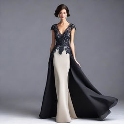 Create an image of an elegantly dressed woman, exuding an aura of sophistication and allure