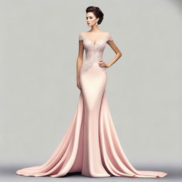 Create an image of an elegantly dressed woman, exuding an aura of sophistication and allure