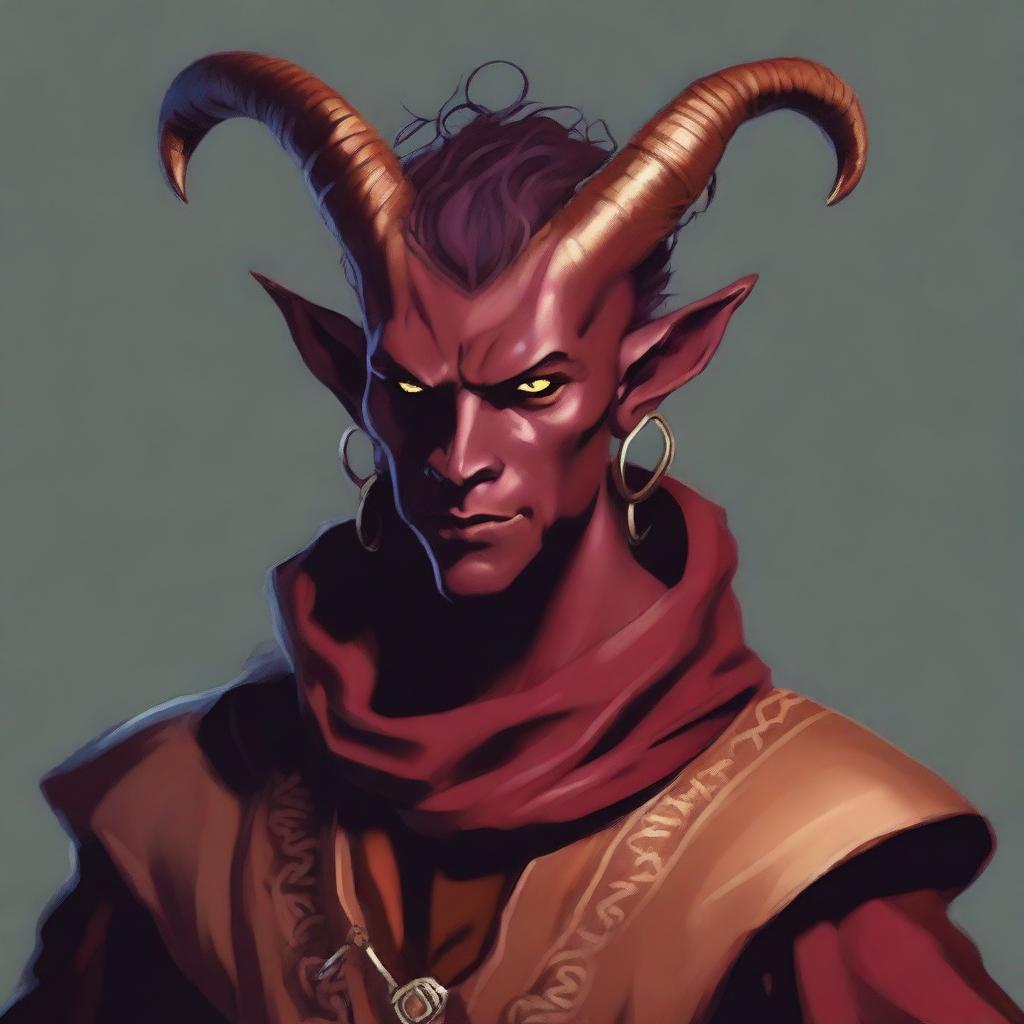 Generate an image of a tiefling bard character