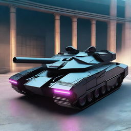 A futuristic military tank