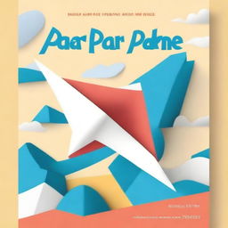 Create an image for a book cover titled 'Paper Plane Folding for Kids'