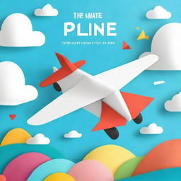 Create an image for a book cover titled 'Paper Plane Folding for Kids'