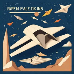 Create an image for a book cover titled 'Paper Plane Folding for Kids', in the style of Star Wars