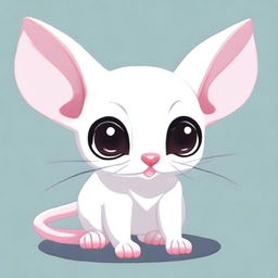 Generate an image of a white sugar glider in anime style