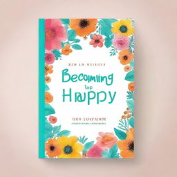 Design a book cover for a self-help book titled 'Becoming Happy-a Guide for the Restless'