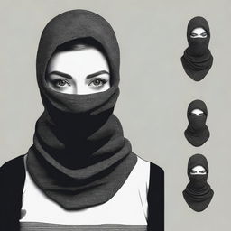 Generate an image of a woman in a stylish balaclava