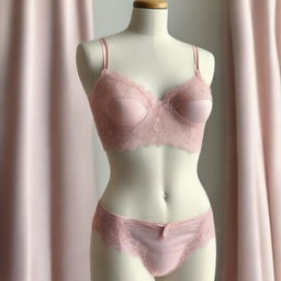 An elegant and stylish set of lingerie displayed on a mannequin