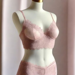 An elegant and stylish set of lingerie displayed on a mannequin