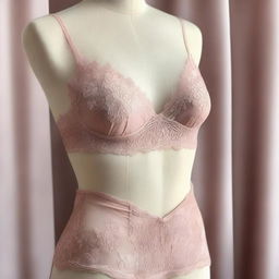 An elegant and stylish set of lingerie displayed on a mannequin