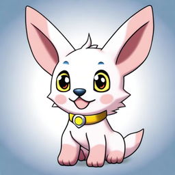 Generate an image of Salamon, a small and cute digital monster known as Digimon