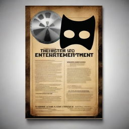 Create a movie poster for a film titled 'The History of Entertainment'