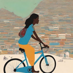 Generate an image of a book cover that narrates the powerful story of a girl who cycled 1200km through India to bring her injured father home