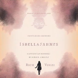 Create an image of a novel cover titled 'Isabella's Secrets' with the author's name, Rich Vozi, prominently displayed