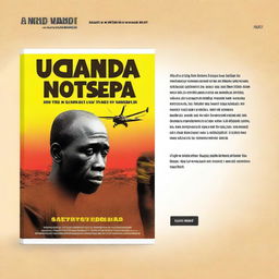 Create an English language book cover for 'Uganda Not Safe' by Rich Vozi