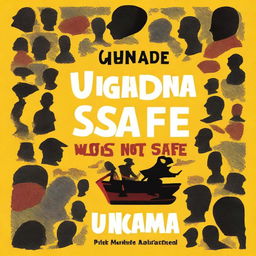 Create a portrait-oriented, English language book cover for 'Uganda Not Safe' by Rich Vozi