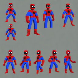 Generate a series of Spiderman sprites in idle position