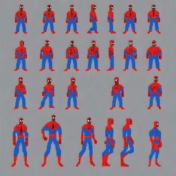 Generate a series of Spiderman sprites in idle position