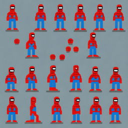 Generate a series of Spiderman sprites in idle position