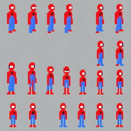 Generate a series of Spiderman sprites in idle position