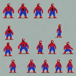 Generate a series of Spiderman sprites in idle position