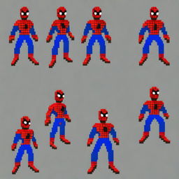 Generate a series of Spiderman sprites in idle position