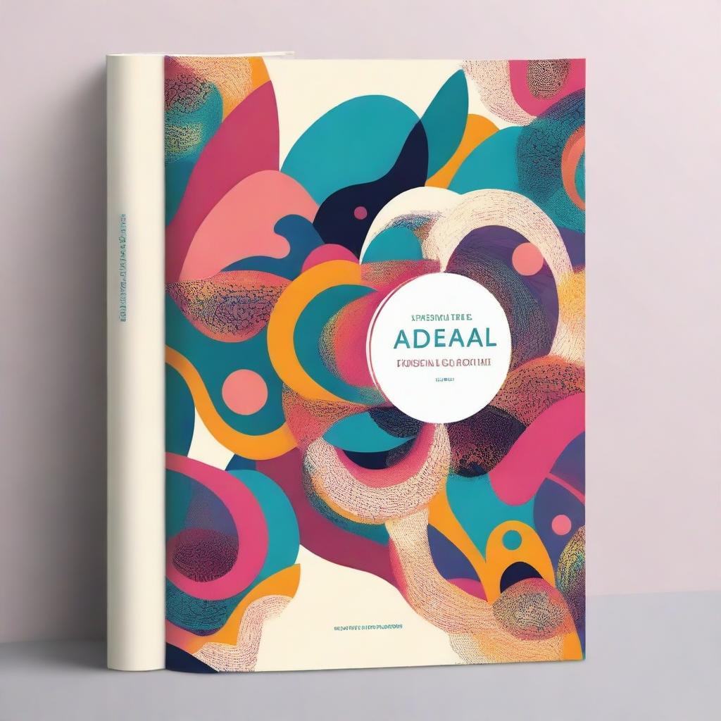 Create a book cover with an abstract design featuring vibrant colors and intricate patterns.