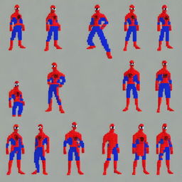 Generate a series of Spiderman sprites in idle position