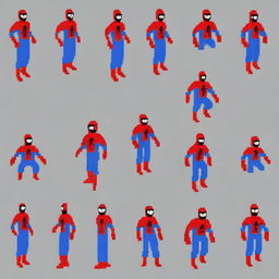 Generate a series of Spiderman sprites in idle position