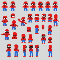 Generate a series of Spiderman sprites in idle position