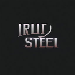 Create an image featuring the text 'Iron Steel' in a dramatic, metallic font, as if it were the title of an action-packed movie