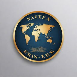 Design a pictorial logo for 'Naveen Forex'. Incorporate imagery denoting global currency exchange, financial growth, and stability. Use recognizable symbols representing foreign exchange, such as world map or currency symbols.