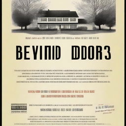 Create a movie flyer for the psychological thriller 'Behind Closed Doors'